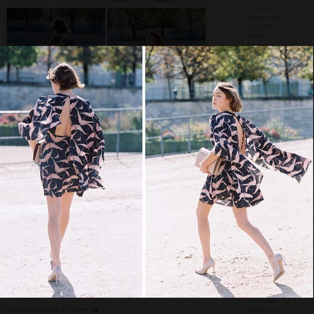NWOT Valentino bird print cape dress - Picture 3 of 13